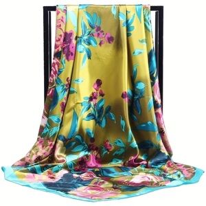 Silky Floral Print Women’s Scarf